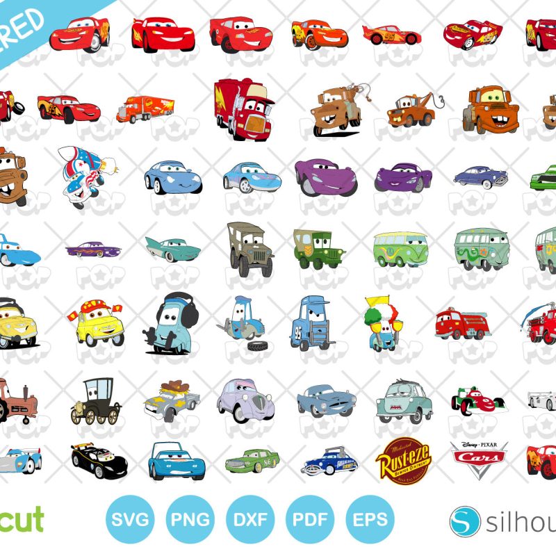 Cars clipart bundle, Disney Cars SVG cut files for Cricut / Silhouette, PNG DXF, instant download