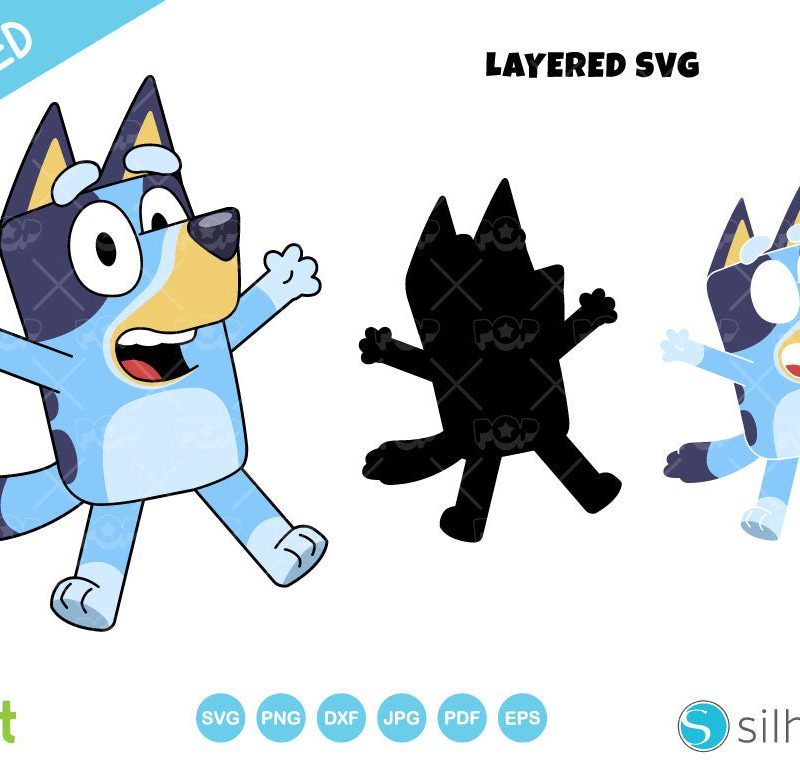 Bluey Clipart Bundle, Bluey the dog SVG cut files for Cricut / Silhouette, PNG DXF, instant download