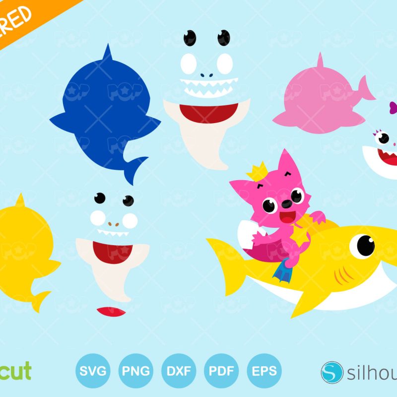 Baby Shark clipart bundle, Baby Shark svg cutting files for Cricut / Silhouette, Baby Shark png, instant download