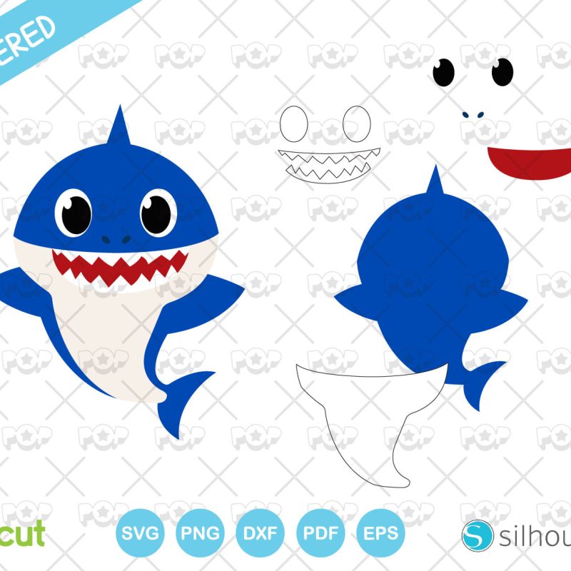 Baby Shark clipart bundle, SVG cut files for Cricut / Silhouette, SVG, PNG, DXF, instant download