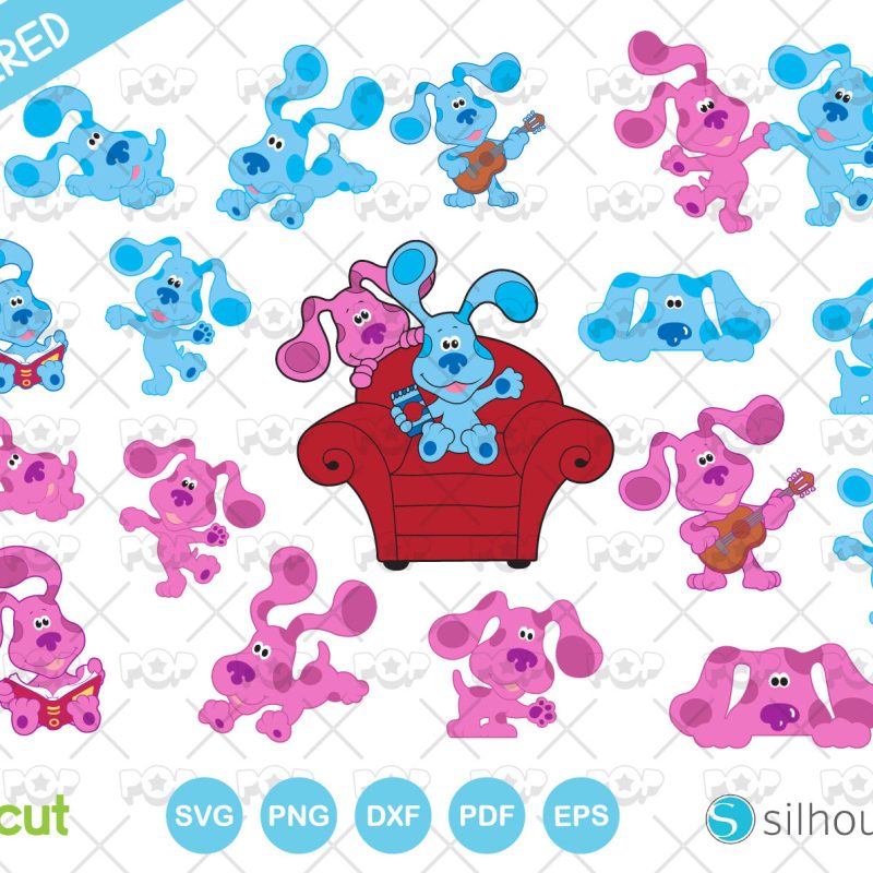 Blue's Clues SVG clipart bundle, Blues Clues SVG cutting files for cricut silhouette, SVG, PNG, DXF, Instant Download