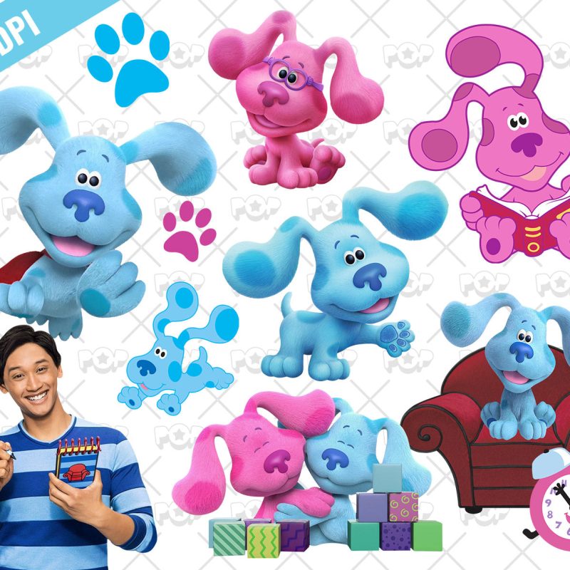 Blue's Clues clipart PNG, Printable png cut for Cricut / Silhouette, Blues Clues digital papers, instant download