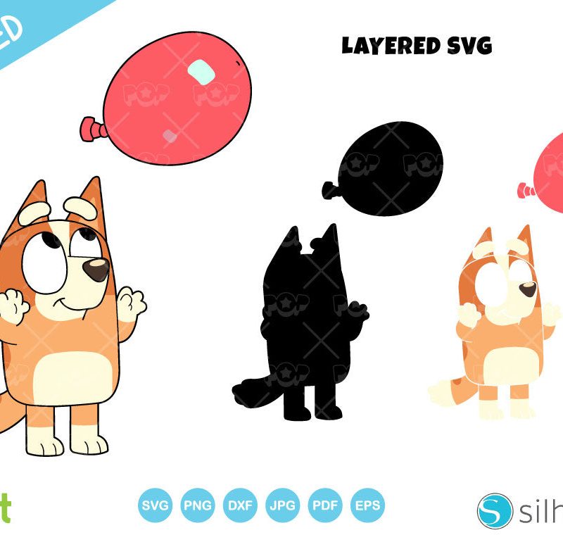 Bluey Clipart Bundle, Bluey the dog SVG cut files for Cricut / Silhouette, PNG DXF, instant download