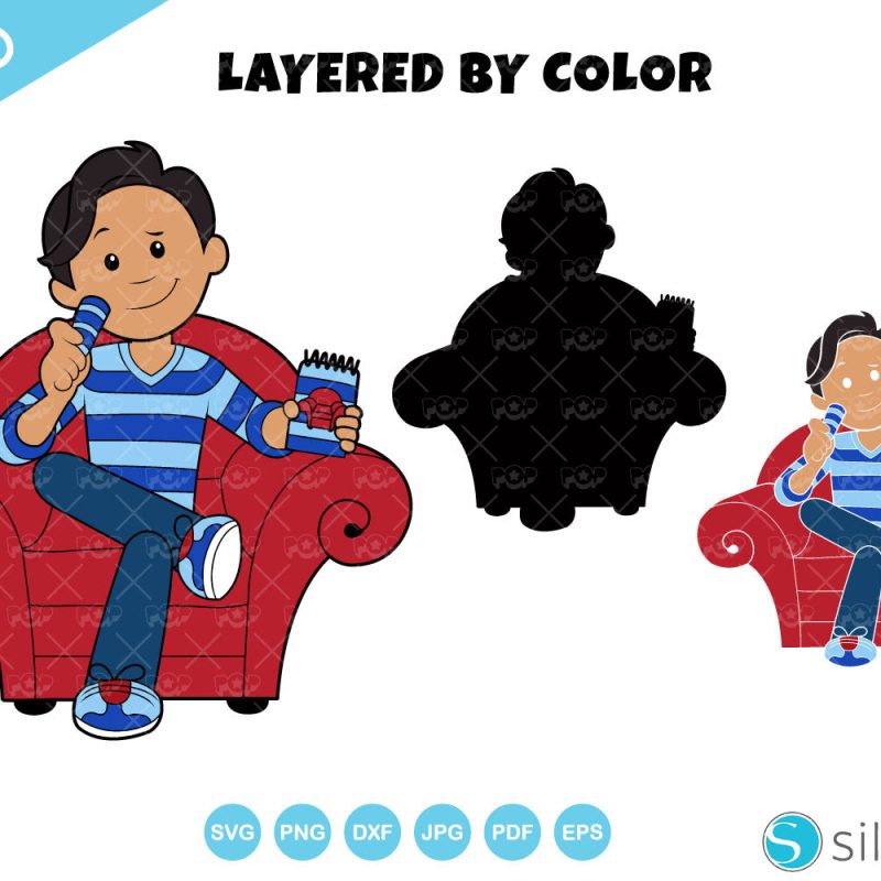Blue's Clues SVG clipart bundle, Blues Clues SVG cutting files for cricut silhouette, SVG, PNG, DXF, Instant Download
